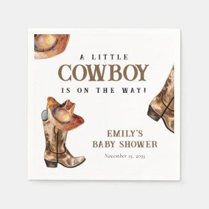 Een kleine cowboy Western Baby shower Servet