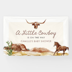 Een Kleine Cowboy Western Baby Shower Spandoek