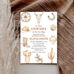 Een kleine cowboy Western Baby shower uitnodiging