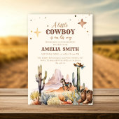 Een kleine cowboy Western Boy Brown Baby shower Kaart