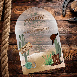 Een kleine Cowboy Westerne Baby shower uitnodiging Acryl Uitnodigingen