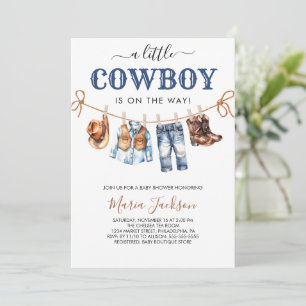 Een Kleine Cowboy Wild West Blauwe Jongen Baby Sho Kaart