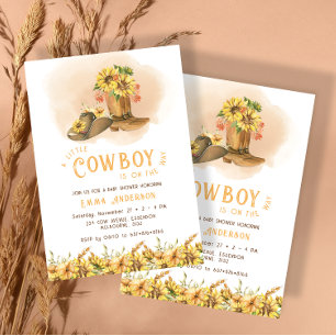 Een kleine cowboylaarzen Baby shower uitnodiging