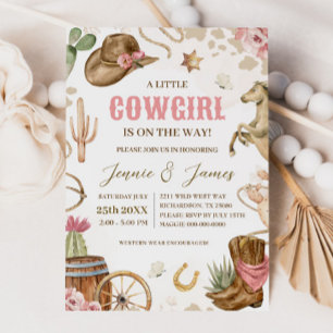 Een kleine cowgirl Baby shower uitnodiging
