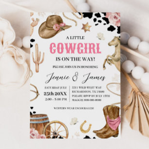 Een kleine cowgirl Baby shower uitnodiging