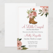 Een kleine cowgirl is onderweg Baby shower uitnodi Kaart (Voorkant / Achterkant)