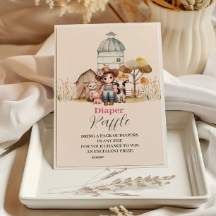 Een kleine cowgirl is onderweg! Diapper Raffle Informatiekaartje