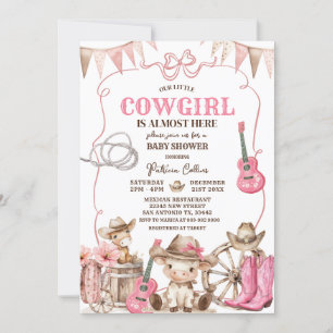 Een kleine cowgirl is onderweg naar Baby shower Kaart