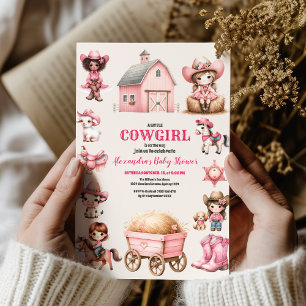 Een kleine cowgirl is onderweg! Rodeo-Baby shower Kaart