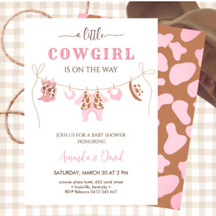 Een kleine Cowgirl is op weg naar het Baby shower Kaart
