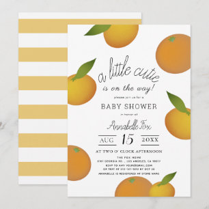 Een kleine Cutie Citrus Oranje Baby shower Kaart