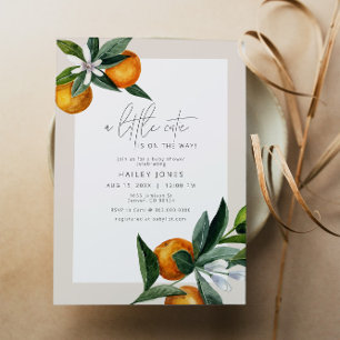 Een kleine cutie Citrus Oranje fruit Baby shower I Kaart