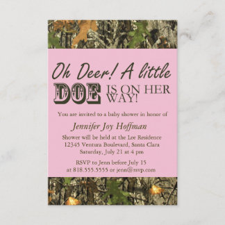 Een kleine Doe is onderweg. Camo Invite Kaart
