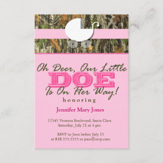 Een kleine Doe is onderweg. Camo Invite Kaart