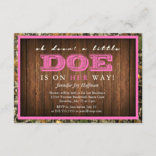 Een kleine Doe is onderweg. Camo Invite Kaart