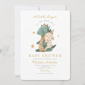Een kleine draak is op weg naar Baby shower Kaart (Voorkant)