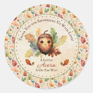 Een Kleine Eikel Baby Shower Ronde Sticker