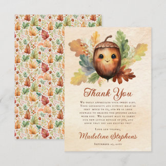 Een Kleine Eikel Herfst Baby Shower Bedankkaart
