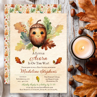 Een Kleine Eikel Herfst Baby Shower Kaart