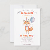 Een kleine Fox 3e verjaardag Bedankkaart (Voorkant)