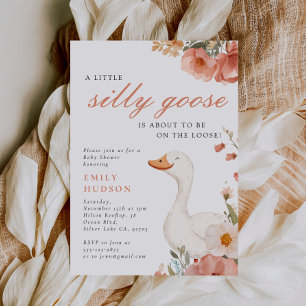 Een kleine Gekke Goose Girl Baby shower Uitnodigin Kaart