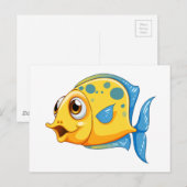 Een kleine gele vis briefkaart (Voorkant / Achterkant)