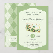 Een kleine golfkar jongens baby shower