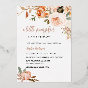 Een kleine Herfst najaar Folie Baby shower Uitnodiging
