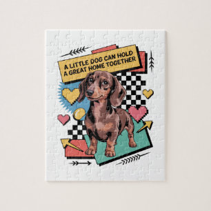 Een kleine hond kan een groot huis bij elkaar houd legpuzzel