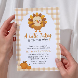 Een Kleine Kalkoen Baby Borrel Thanksgiving Kaart