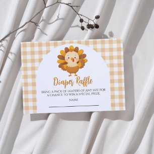 Een Kleine Kalkoen Baby Shower Luier Raffle Informatiekaartje