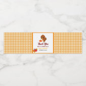 Een Kleine Kalkoen Is Op Weg naar Herfst Thanksgiv Waterfles Etiket (Enkel label)