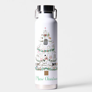 Een kleine kerstkatteboom waterfles