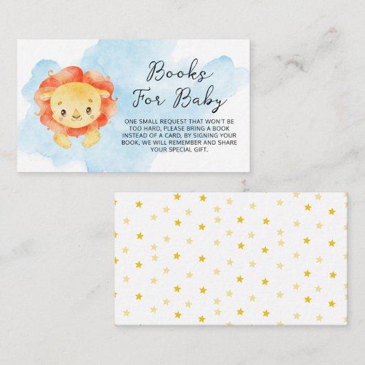 Een kleine leeuw is een Waterverf-bootgast. Informatiekaartje (Voorkant / Achterkant)