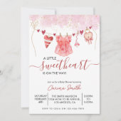 Een kleine liefje rode Baby shower uitnodiging (Voorkant)