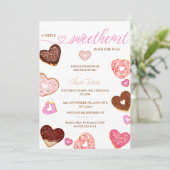 Een kleine liefje valentijn doneert baby shower kaart (Staand voorkant)