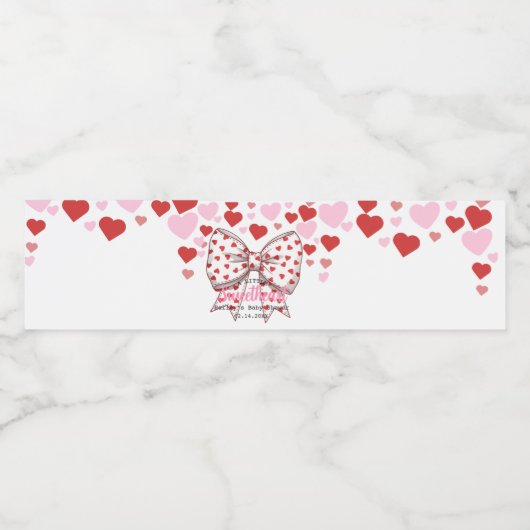 Een kleine lieverd Coquette boog Waterfles Etiket (Enkel label)
