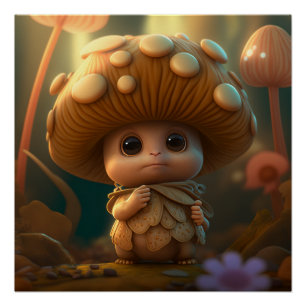 Een kleine man verloren in de Bossen Perfect Poster