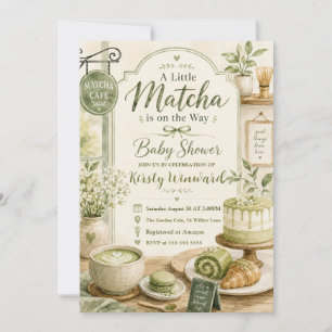 Een Kleine Matcha Is Op Komst Baby Shower Kaart