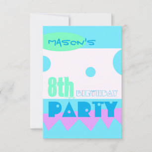 Een kleine Monster 8e Birthday-uitnodiging Kaart