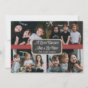 Een kleine Naughty en veel leuke fotofeestkaart Feestdagenkaart