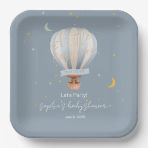 Een Kleine Ontdekkingsreiziger Heet Luchtballon Ma Papieren Bordje