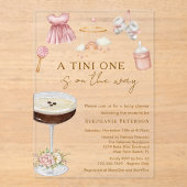 Een kleine op de weg Espresso Martini Baby shower Acryl Uitnodigingen (Voorkant)