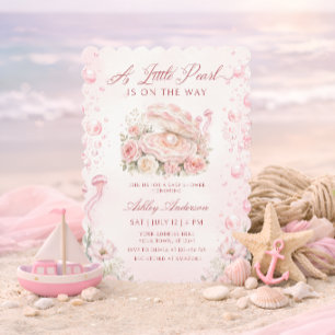 Een Kleine Parel Meisje Baby Shower Kaart