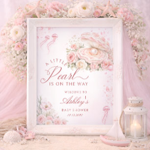 Een Kleine Parel Meisje Baby Shower Welkom Poster