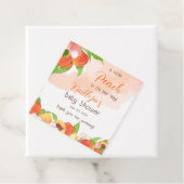 Een kleine perzik is op weg meisje Baby shower Bedankjes Labels (In situ)