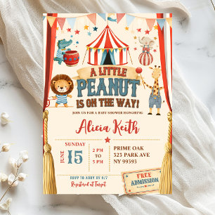 Een Kleine Pinda Circus Baby Shower Uitnodiging