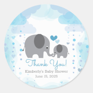 Een kleine pinda Elephant Boy Baby shower Ronde Sticker