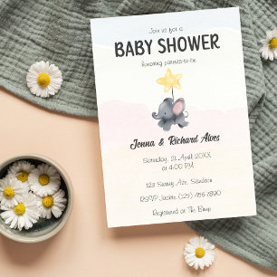 Een kleine pinda is op weg naar het Baby shower Kaart