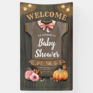 Een kleine pompoen   BABY SHOWER   Baby Meisje Spandoek